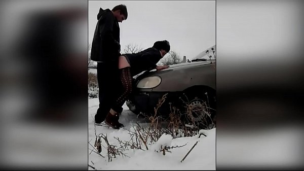 Former prisoner fucks gay Strawberry on the hood of a car amateur gay porn tube