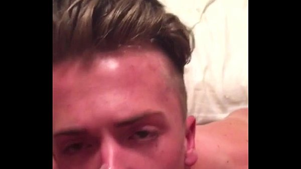 Slut gets cum feed by three friends, amateur gay por