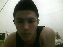 Chinese straight guy cam cum