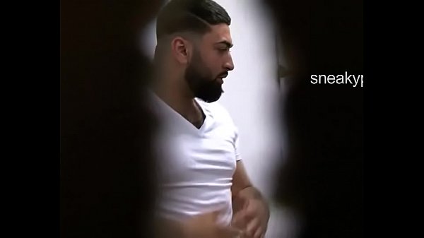 Spying bear worker in the changing room