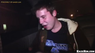 Straight fraternity freshman is obligated to swallow cum in mouth
