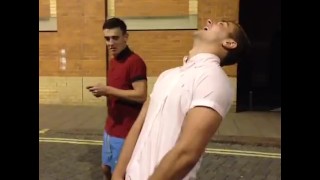 Drunk Str8 Brits. Touching Friends penis While Peeing