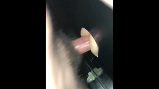 Hot bareback breeding in a public restroom.