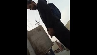 Punjabi guy start pissing n having huge erection