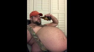 420lb fat gainer chug and belly play
