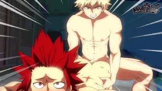 Boku no Hero academia 1.0: Bakugou e Kirishima [PT-BR], college Bareback gay