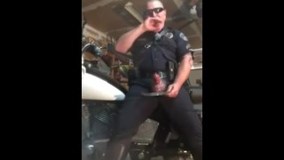 Daddy Bear Policeman Jerk Hard and shot Big Load – Cum eating after