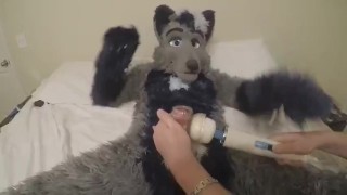 Fursuiter Teased by Wand Cums Hard
