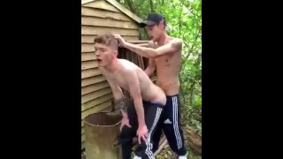 Nothing hotter than bareback fucking outdoors, young Bareback gay porn