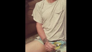 Jerking off in little brothers underwear