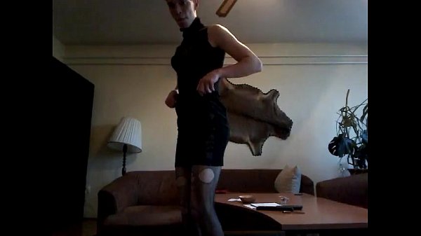 amatuer crossdresser takes two dildos at once