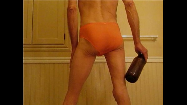 Huge Bottle With Panties Pulled Down and Deep in the Ass
