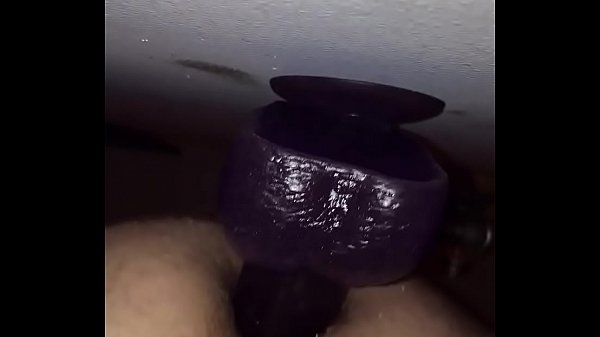 Riding a fat dildo