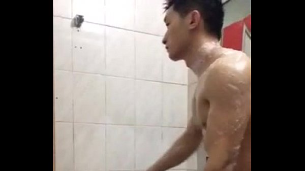 handsome showering